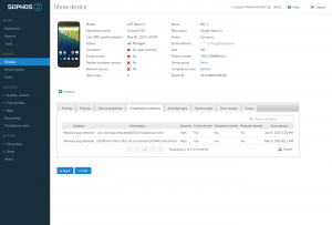 Sophos Mobile Control Cloud Administrative Console